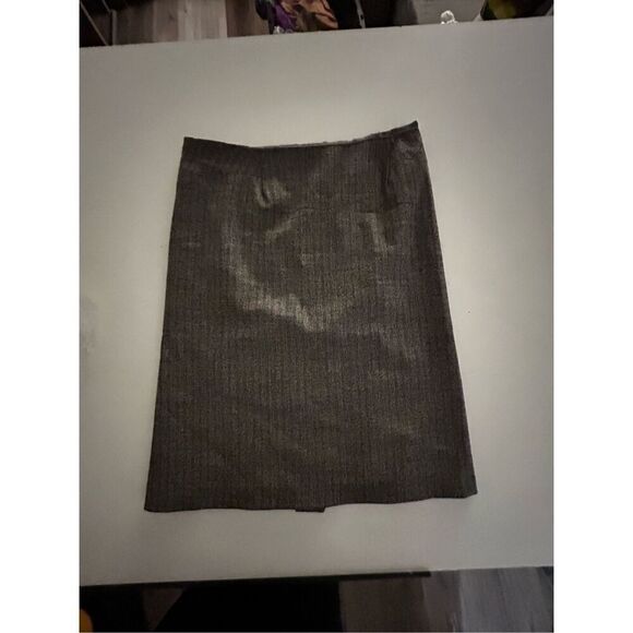 Vintage Wool Chaiken Knee Length Pleated Pencil Skirt Size 8 Brown Wool Gatsby - Picture 14 of 14